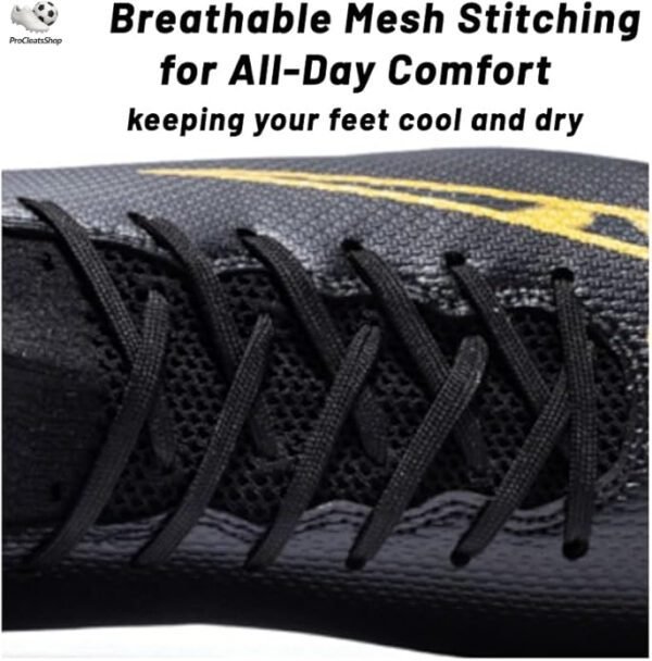 Men’s Soccer Shoes Low-Tops Lace-Up Non-Slip Spikes Outdoor Indoor Football Boots