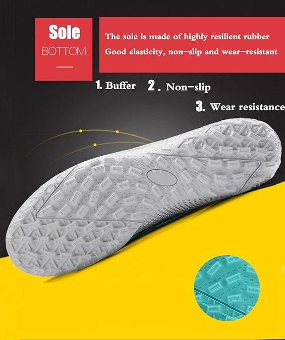 Men's Soccer Cleats Football Shoes with High-Tops Lace-Up Spikes