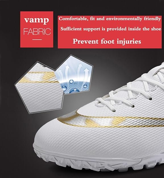 Men's Soccer Cleats Football Shoes with High-Tops Lace-Up Spikes