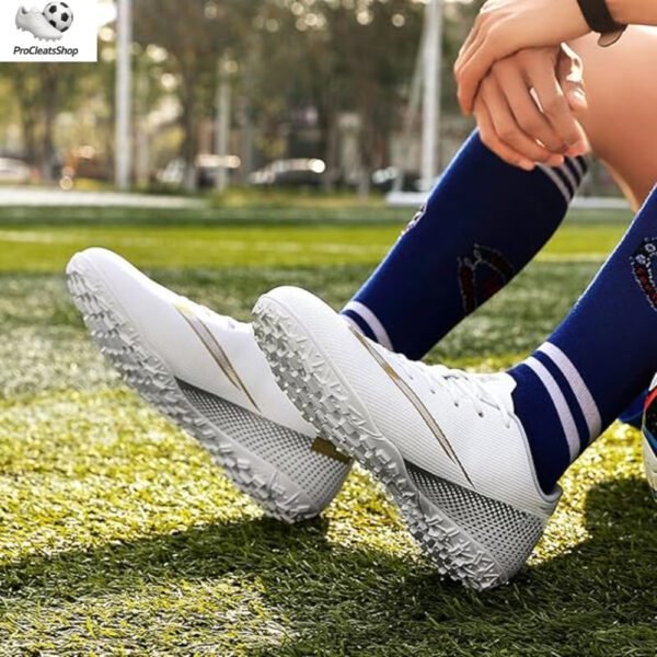 Men's Soccer Cleats Football Shoes with High-Tops Lace-Up Spikes