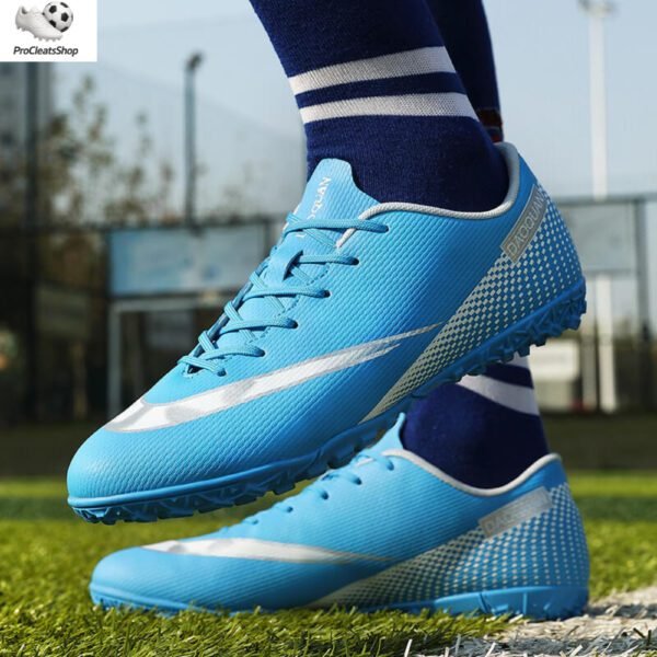 Men's Soccer Cleats Football Shoes with High-Tops Lace-Up Spikes