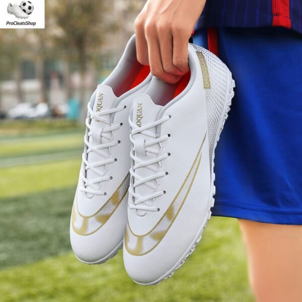 Men's Soccer Cleats Football Shoes with High-Tops Lace-Up Spikes