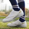 Men's Soccer Cleats Football Shoes with High-Tops Lace-Up Spikes