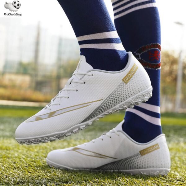 Men's Soccer Cleats Football Shoes with High-Tops Lace-Up Spikes