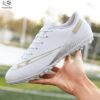 Men's Soccer Cleats Football Shoes with High-Tops Lace-Up Spikes